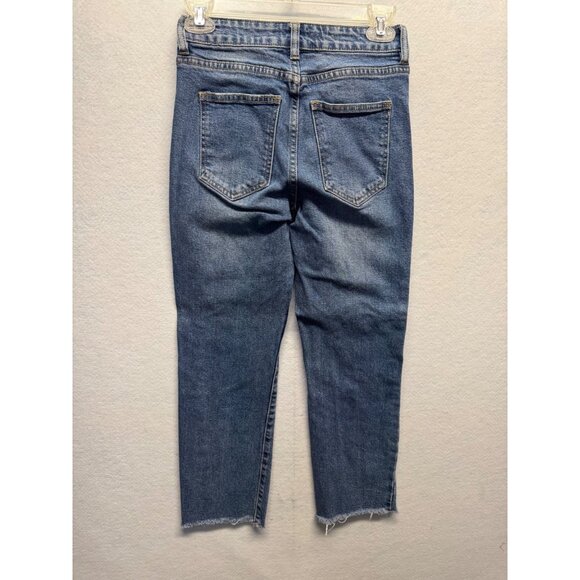 Cotton On 91 Womens Mid-Rise Blue Denim Jeans Size 2 Distressed Hem Casual - Picture 9 of 10
